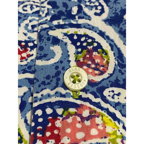 Alan Flusser Button Down Shirt Men’s Size Medium Floral Paisley Casual L/S - Picture 8 of 8